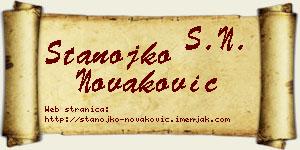 Stanojko Novaković vizit kartica